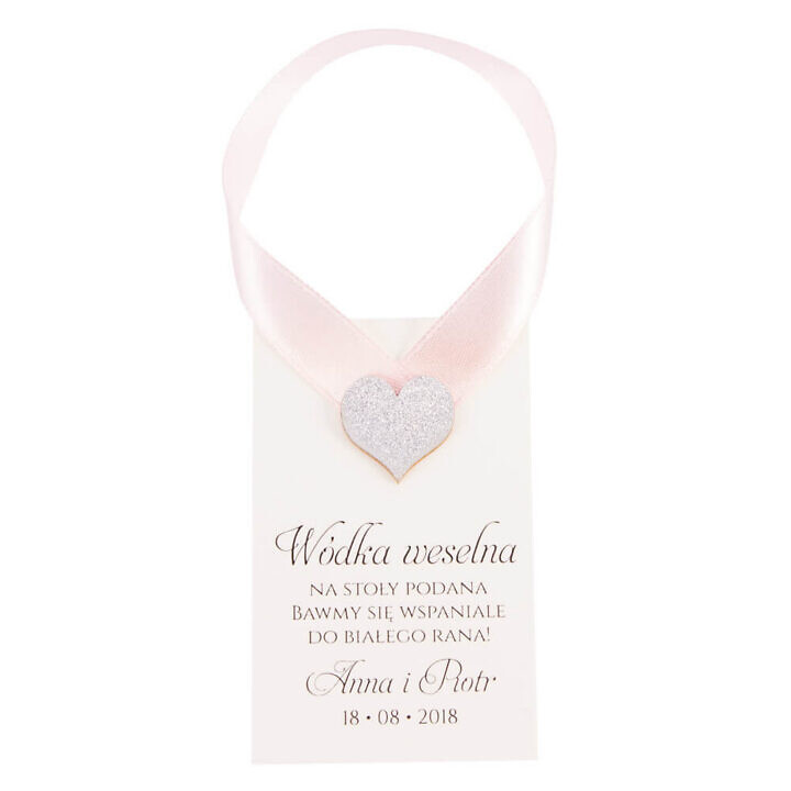 zawieszka na -alkohol weselny w stylu glamour papier brokatowy