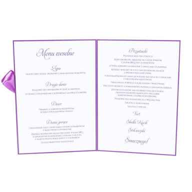 Menu weselne z kwiatami bzu