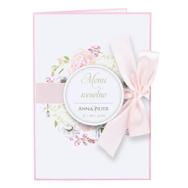 Menu weselne Florals w10