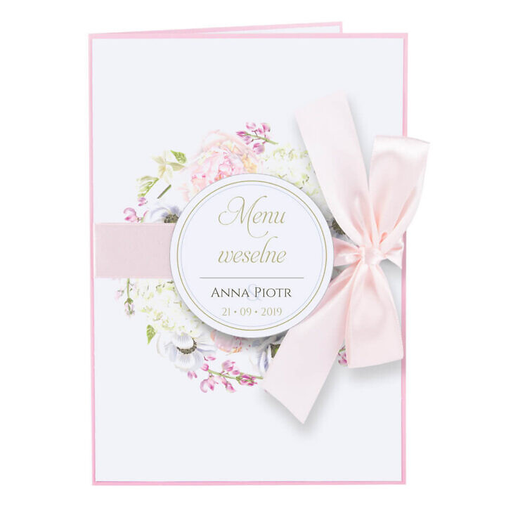 Menu weselne Florals w10