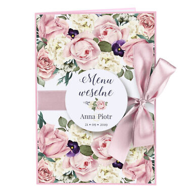 Menu weselne Flowery w3