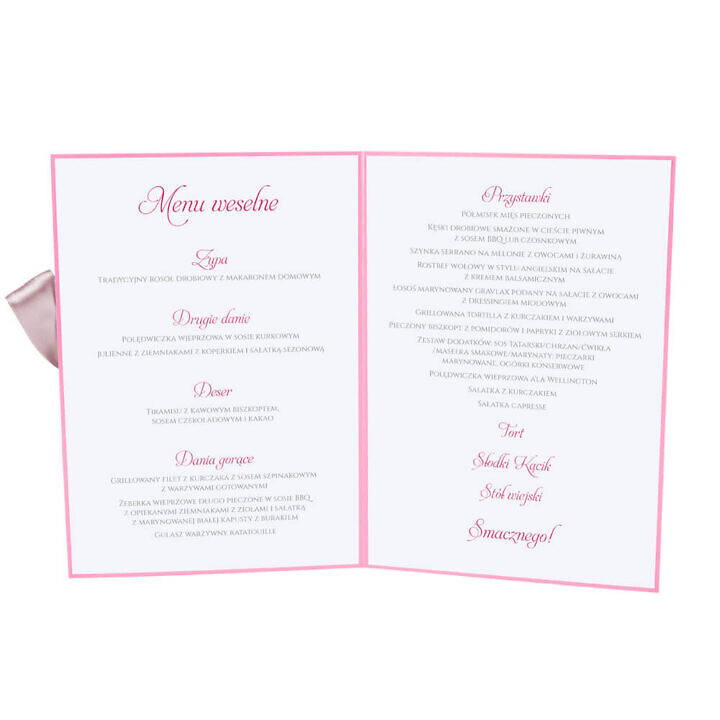 Menu weselne z kwiatami Piwonii w12