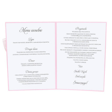 Menu weselne z kwiatami Piwonii w13