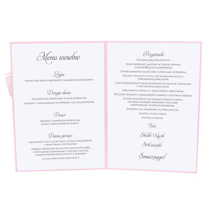 Menu weselne z kwiatami Piwonii w13