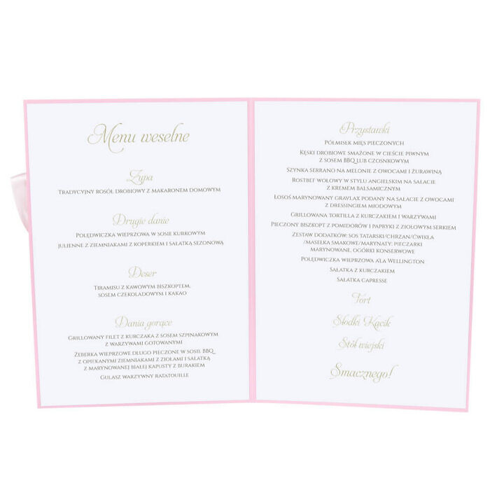 Menu weselne Florals w10