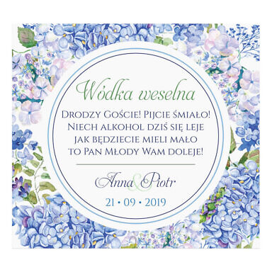 Naklejki na alkohol z kwiatami Hortensji w4