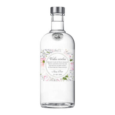 Naklejki na alkohol z kwiatami Piwonii w13
