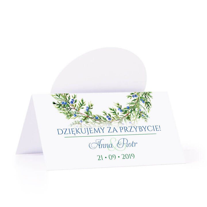 Winietka weselna z gałązkami jałowca