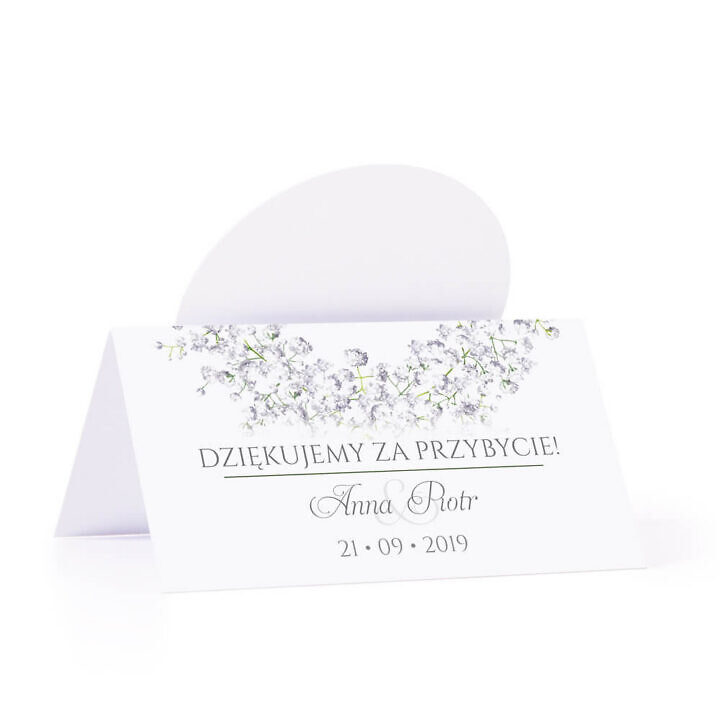 Winietka weselna z kwiatami gipsówki
