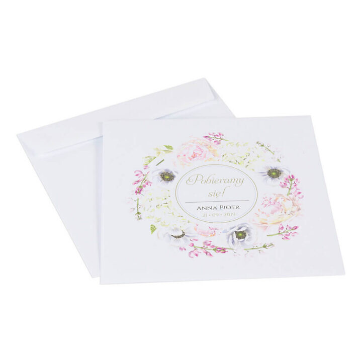 Koperta do zaproszeń ślubnych z motywem kwiatowym Florals w10