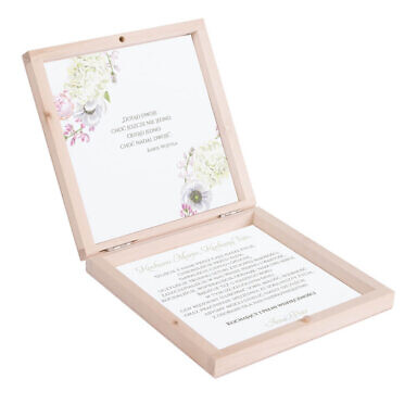 Podziękowanie w drewnianym pudełku Florals w10