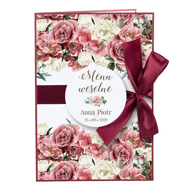 Menu weselne Flowery w4