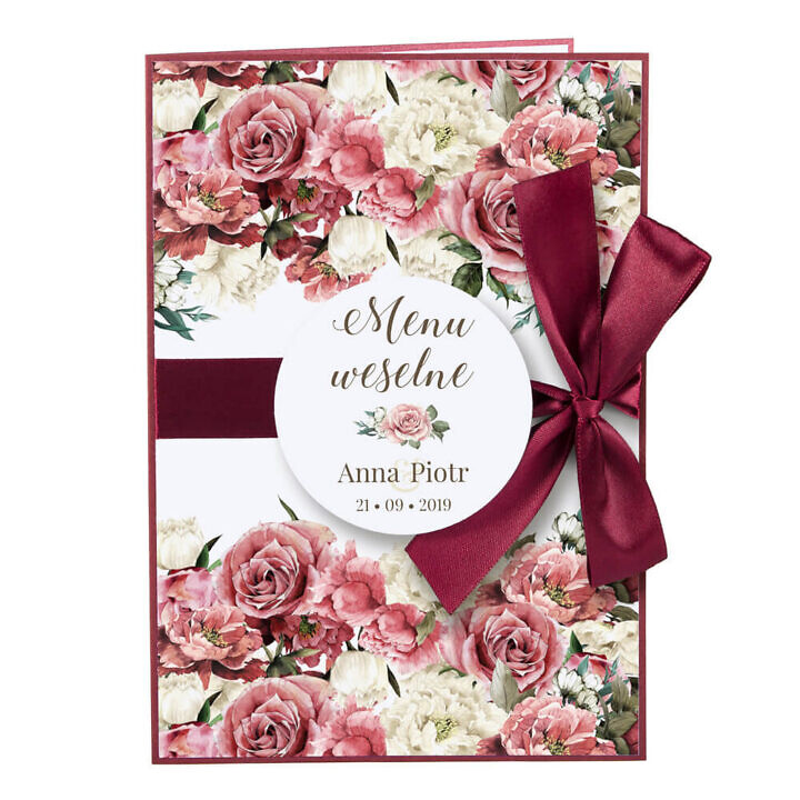 Menu weselne Flowery w4