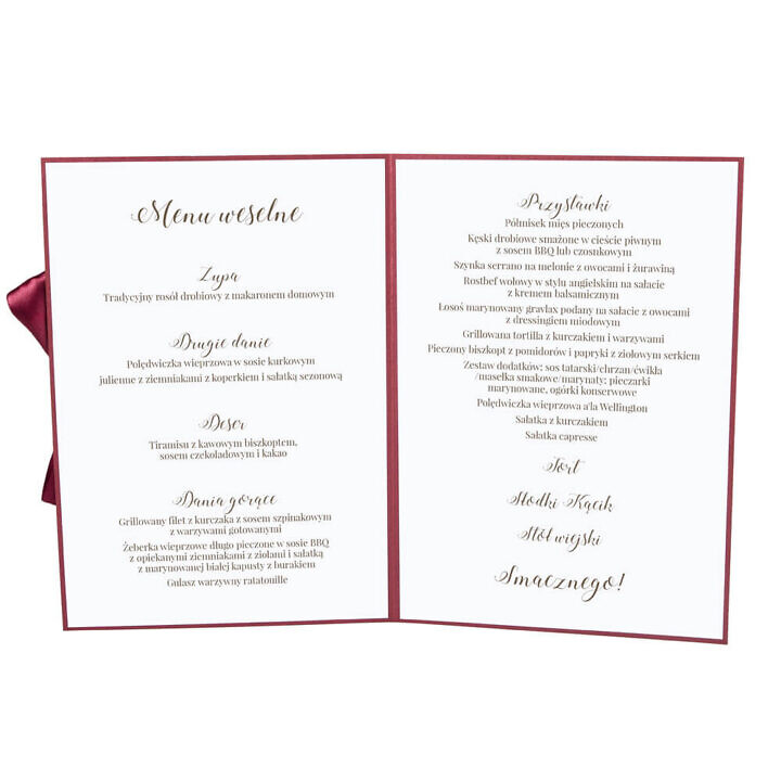 Menu weselne Flowery w4