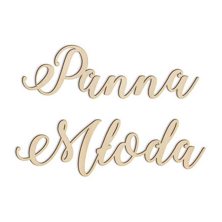 drewniany napis panna młoda dekoracja na salę weselną