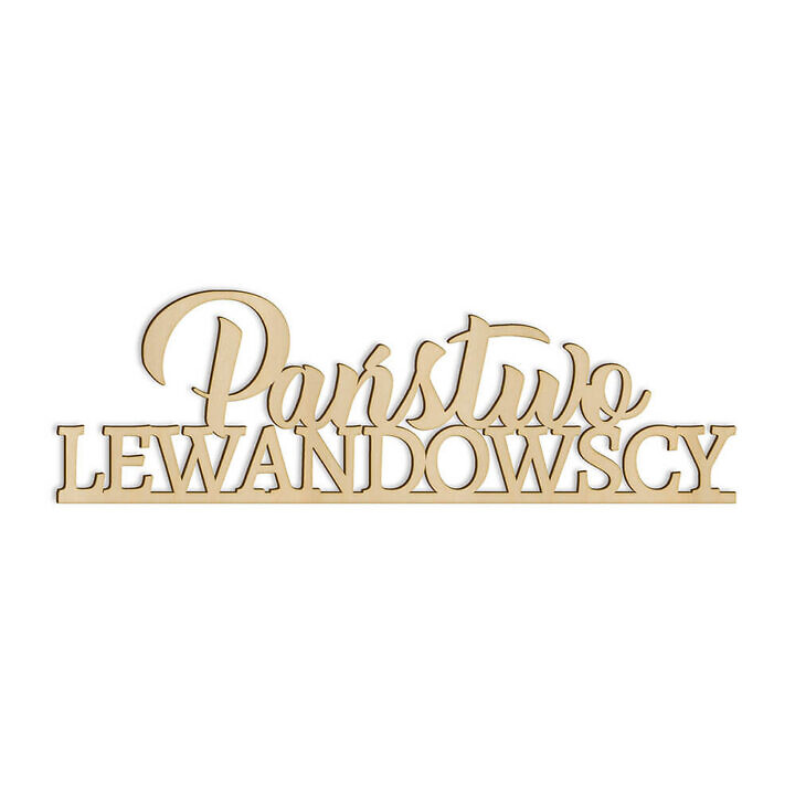 drewniany napis na wesele