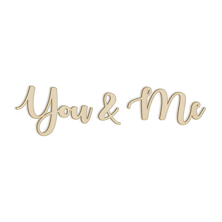 Drewniany napis You & Me
