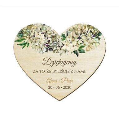 Magnesy serce z kwiatami Bzu w2