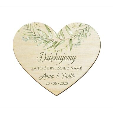 Magnesy serce motyw Greenery