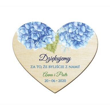 Magnesy serce z kwiatami Hortensji w3
