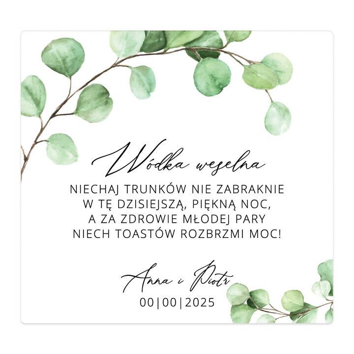Naklejki na alkohol Misty Eucalyptus
