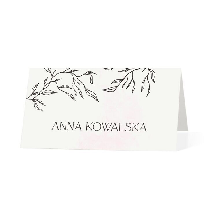 Klasyczna winietka weselna na stół z gałązkami
