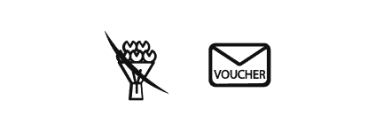 Wzór rebusu weselnego 10: kwiaty, upominki, voucher, koperta