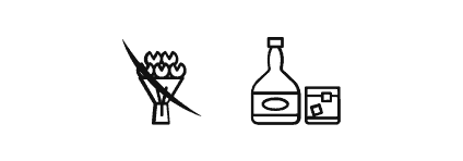 Wzór rebusu weselnego 7: kwiaty, butelka, alkohol, whisky