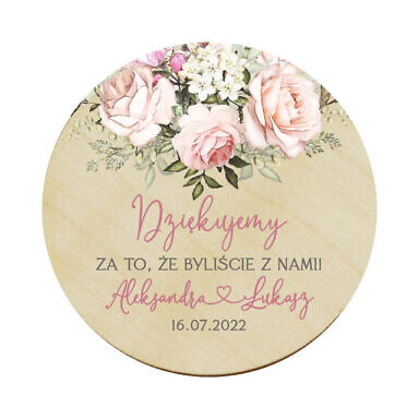 Magnes koło różowe róże