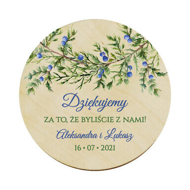 Magnes koło z gałązkami jałowca