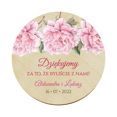 Magnes koło z kwiatami Piwonii w3