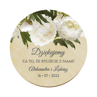 Magnes koło z kwiatami Piwonii w8