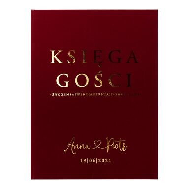 Księga gości złocona bordeaux bordowa