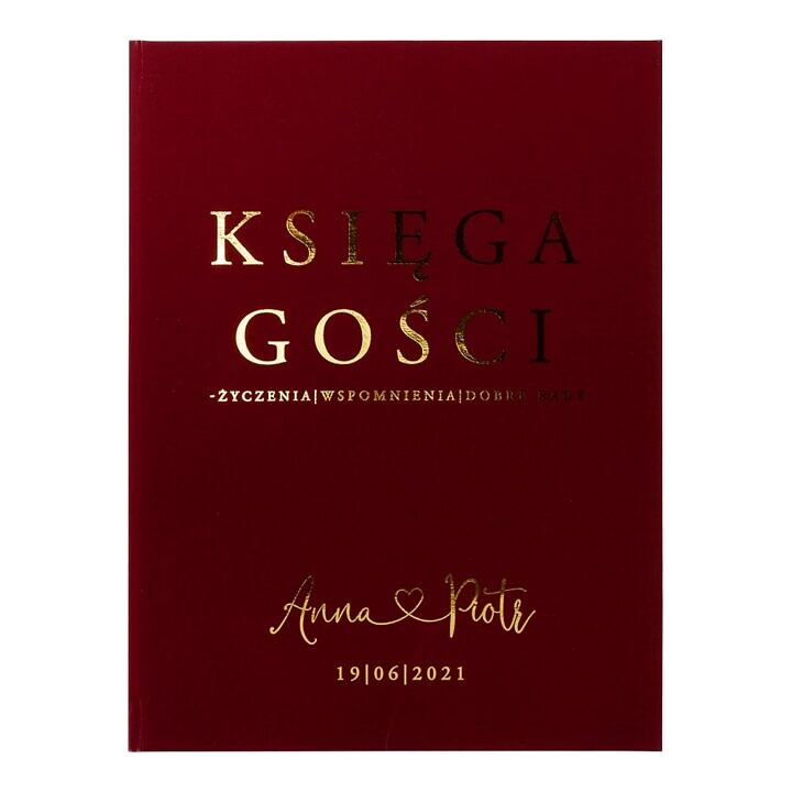 Księga gości złocona bordeaux bordowa