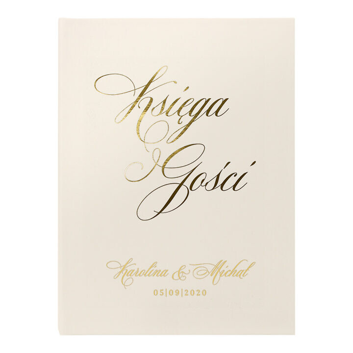 Księga gości złocona ecru