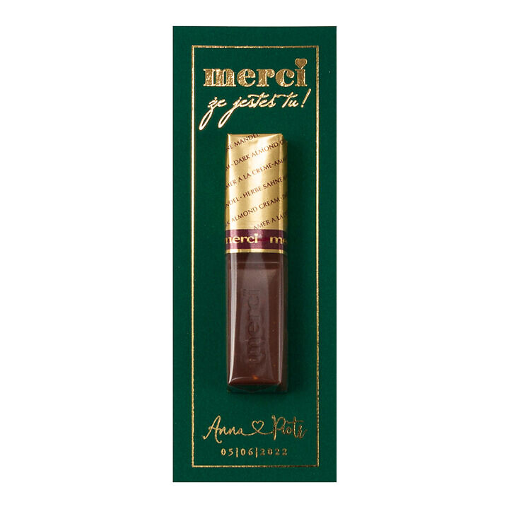 Podziękowanie Merci złocone english green butelkowa zieleń