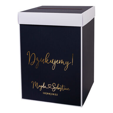 Pudełko na koperty złocone dark blue granatowe