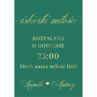 Tablica „Iskierki miłości” w1 ze złoconymi napisami, kolory do wyboru