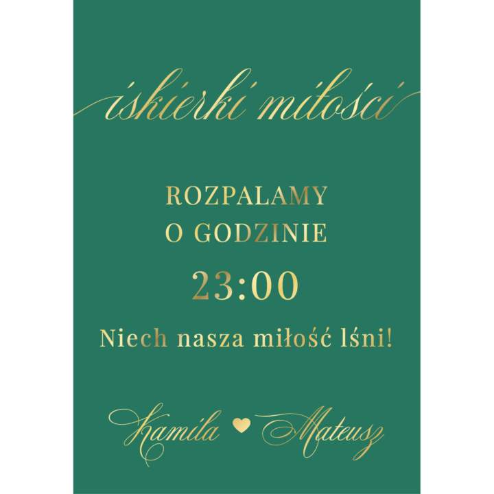 Tablica „Iskierki miłości” w1 ze złoconymi napisami, kolory do wyboru