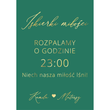 Tablica „Iskierki miłości” w2 ze złoconymi napisami, kolory do wyboru