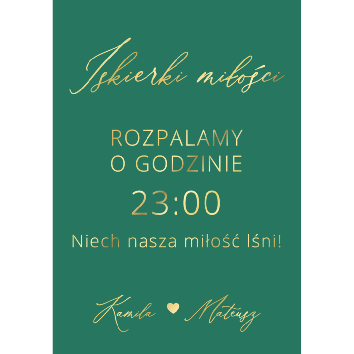 Tablica „Iskierki miłości” w2 ze złoconymi napisami, kolory do wyboru