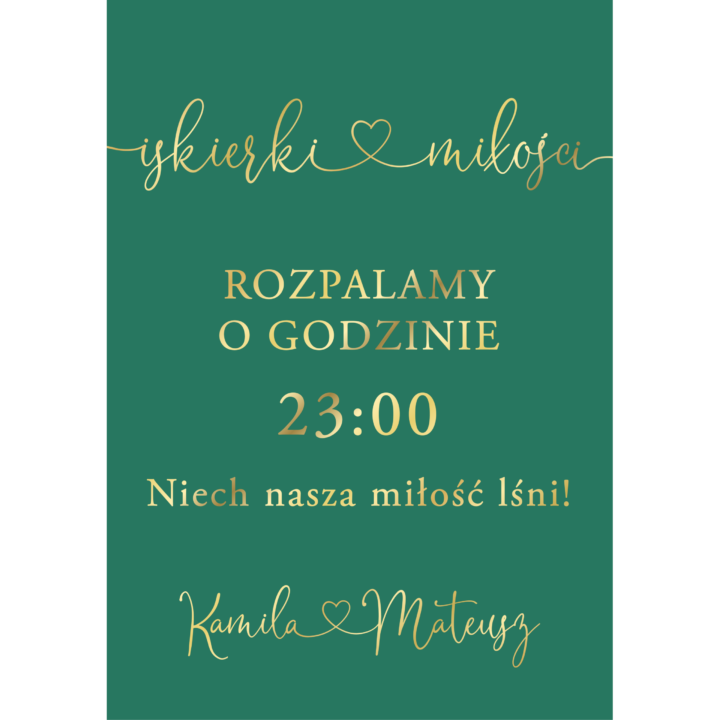 Tablica „Iskierki miłości” w3 ze złoconymi napisami, kolory do wyboru