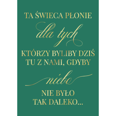 Tablica "Ta świeca płonie" w1 ze złoconymi napisami, kolory do wyboru