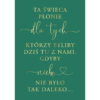 Tablica "Ta świeca płonie..." w3 ze złoconymi napisami, kolory do wyboru