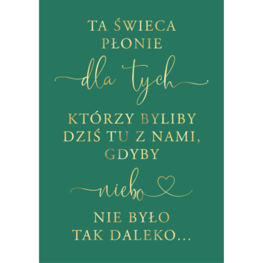 Tablica "Ta świeca płonie..." w3 ze złoconymi napisami, kolory do wyboru