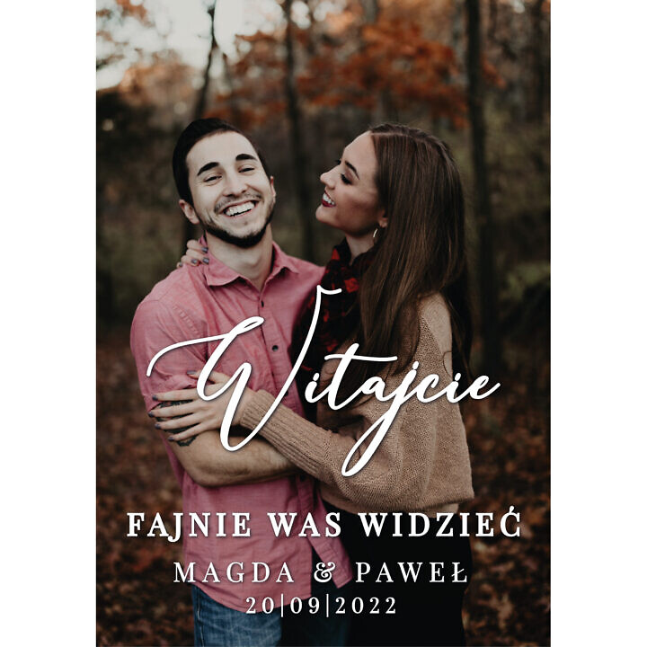 Tablica powitalna ze zdjęciem, rozmiar do wyboru