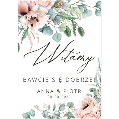 Tablica powitalna Misty Peach, rozmiar do wyboru