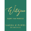 Tablica powitalna w9 ze złoconymi napisami, kolory do wyboru