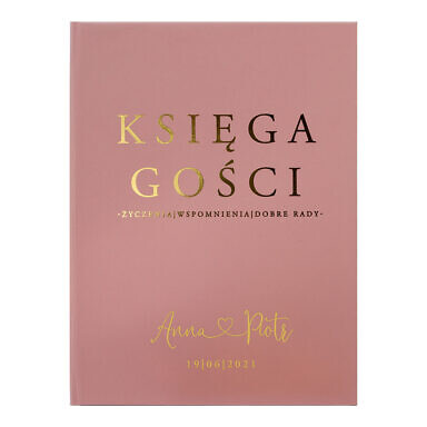 Księga gości złocona old rose