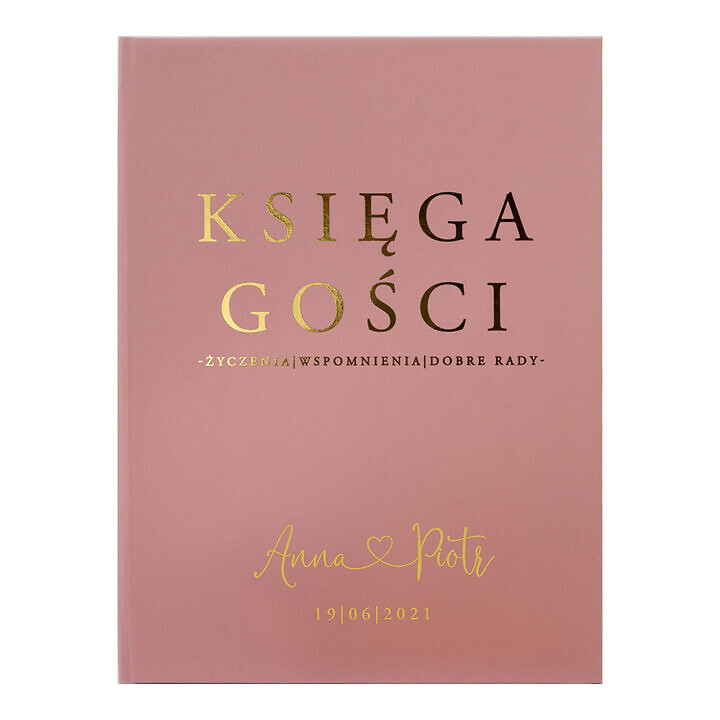 Księga gości złocona old rose